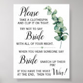 Kneepbeen Eucalyptus Bruiloftsspel Bord Poster (Voorkant)