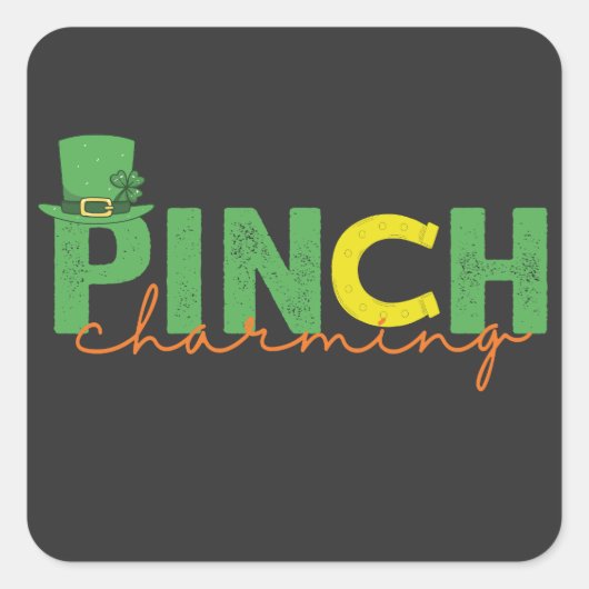 Kneepje CHarmant Grappig St. Patrick's Day Iers Ca Vierkante Sticker (Voorkant)
