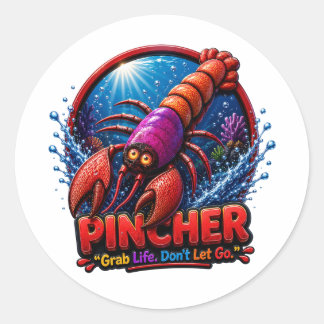 Kneifkreeft – Pak het leven. Laat niet los Ronde Sticker
