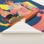 Knickerbocker-afdruk toneelstuk uit theater 1920s sherpa deken (3/4)