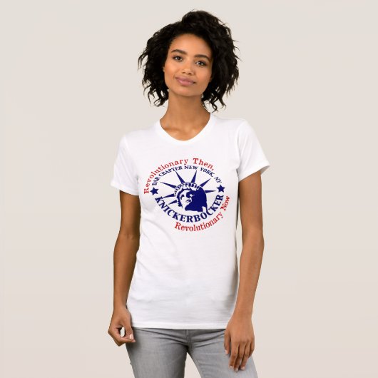 Knickerbocker Blue en White Logo T-shirt (Voorkant volledig)
