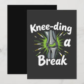Knie-ding een breuk grappige knie vervanging kaart (Voorkant / Achterkant)