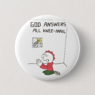 knie-mail = Funny Church gezegden Ronde Button 5,7 Cm
