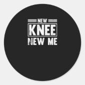 Knie Replacement New Knee New Me Ronde Sticker (Voorkant)