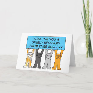 Kniechirurgie Snel herstel Cartoon Katten Kaart