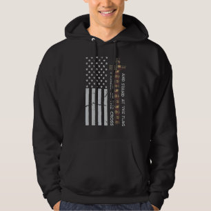 Kniel bij het kruis & sta bij de vlag USA Patriot Hoodie