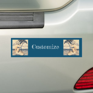 Knielen Blond Bikini Model Thunder_Cove Bumpersticker