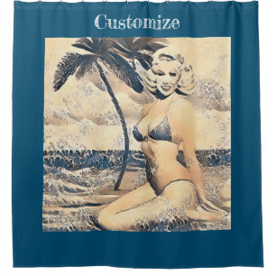 Knielen Blond Bikini Model Thunder_Cove Douchegordijn