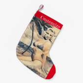 Knielen Blond Bikini Model Thunder_Cove Kleine Kerstsok (Voorkant (Hangend))