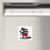 Knieling Brandweerman Dunne Rode Lijn Magneet (Insitu (Vaatwasser))