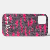 Knietwolstructuur met roze en grijze kleuren Case-Mate iPhone case (Achterkant (horizontaal))