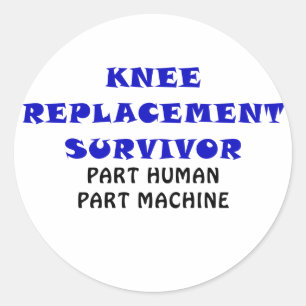 Knievervanging Survivor Part Human Part Machine Ronde Sticker