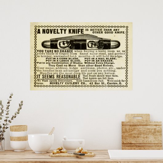  Knife AD vanaf 1899 Poster (Keuken)