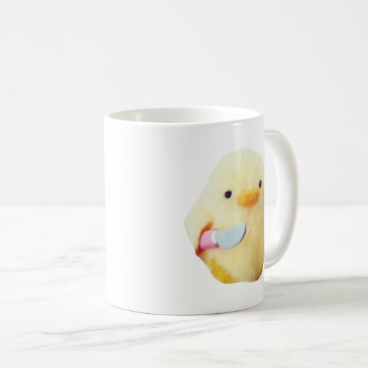Knife Duck Plush Meme Mok Double Sided (Voorkant rechts)