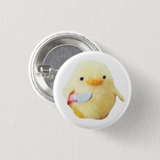 Knife Duck Plush Meme Pin Button (Voorkant /achterkant)