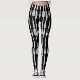 Knife vork Spoon Silverware Cutlery Leggings