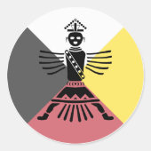 Knifewing Warrior Vier richtingen Ronde Sticker (Voorkant)