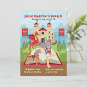 Knight and dragon storybook Boy Birthday Kaart (Staand voorkant)