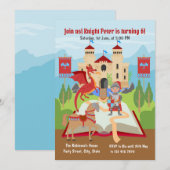 Knight and dragon storybook Boy Birthday Kaart (Voorkant / Achterkant)