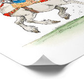 Knight and Lady Rabbits op Horseback Print (Hoek)