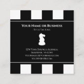 Knight Bold Black en White Chessboard Vierkante Visitekaartje (Achterkant)