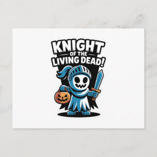 Knight Boo – Spooky Cute Halloween Ghost Sword Feestdagenkaart