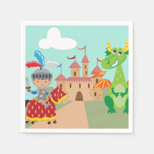 Knight Castle en de draak Servetten (Voorkant)