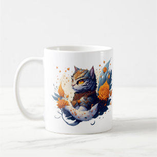 Knight Cat Heroic Warrior en rozen kinder Koffiemok