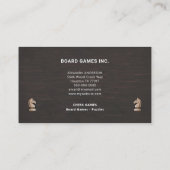 Knight Chess Piece - Bordspellen Visitekaartje (Achterkant)