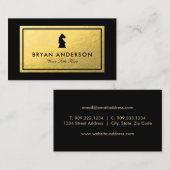 Knight Chess Piece - Faux Gold Foil Visitekaartje (Voorkant / Achterkant)