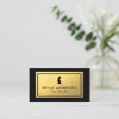 Knight Chess Piece - Faux Gold Foil Visitekaartje (Staand voorkant)