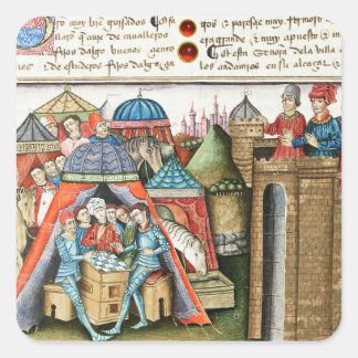 Knight Cifar Watches the Enemy Camp Play Chess  Vierkante Sticker