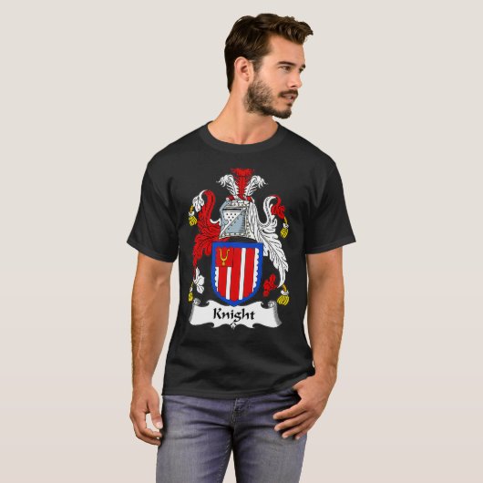 Knight Coat of Arms Family Crest T-shirt (Voorkant volledig)