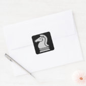 Knight Cool Metallic Chess Piece Vierkante Sticker (Envelop)