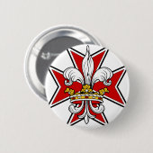 Knight Cross Ronde Button 5,7 Cm (Voorkant /achterkant)