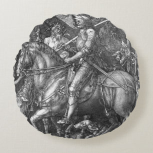 Knight, Death and the Devil, 1513 (graving) Rond Kussen