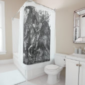 Knight Death Devil Albrecht Durer engraving art. p Douchegordijn (In situ)