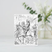 Knight Death & Devil Carte postale vintage en bois (Debout devant)