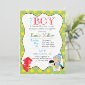 Knight Dragon Baby Boy Shower Invitation (Debout devant)