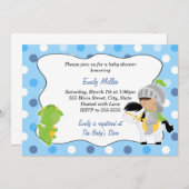 Knight Dragon Baby Boy Shower Invitation 2 (Devant / Derrière)