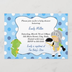 Knight Dragon Baby Shower Uitnodiging