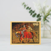 Knight en Maiden Chivalry Briefkaart (Staand voorkant)