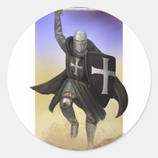 Knight Hospitaller Ronde Sticker (Voorkant)