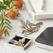 Knight in armor op zijn paard sleutelhanger (Zijkant)