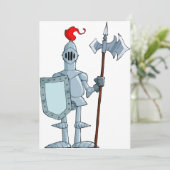 Knight in Armor-uitnodigingen Kaart (Staand voorkant)