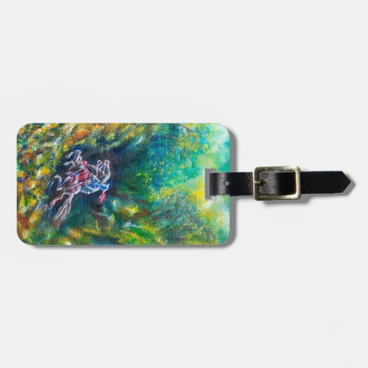 KNIGHT LANCELOT, HORSE RIST IN GROENBOSTER BAGAGELABEL (Voorkant horizontaal)