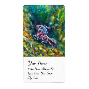 KNIGHT LANCELOT, HORSE RIST IN GROENBOSTER ETIKET