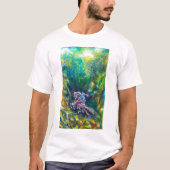 KNIGHT LANCELOT, HORSE RIST IN GROENBOSTER T-SHIRT (Voorkant)