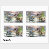 Knight n Dragon Rechthoekige Sticker (Vel)