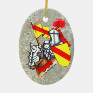 Knight on Horseback Painting Keramisch Ornament